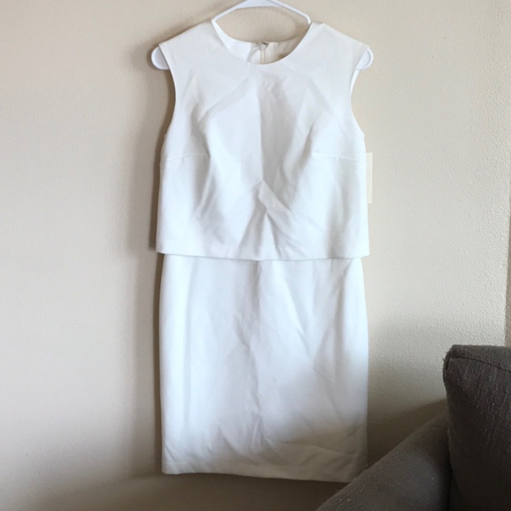 White crop popover dress